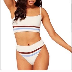 L Space REN striped bikini top